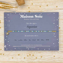 Load image into Gallery viewer, Zodiac Collection Morse Code Bracelet - The beads are arranged to spell 'Aquarius'