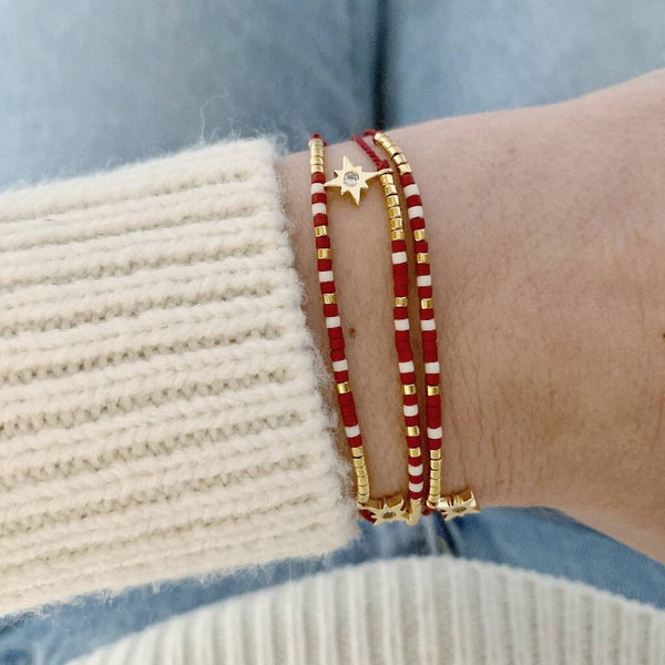 'Aries' Zodiac Morse Code bead bracelet - detail of adjustable sliding bead
