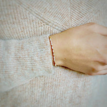 Load image into Gallery viewer, 'Bestie' Morse Code Bead Bracelet in 'Rose' colour being worn