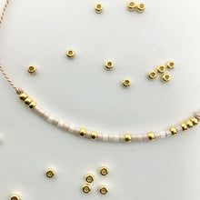 Load image into Gallery viewer, Close-up photo showing the detail of the beads on our 'Bestie' Morse Code Bracelet