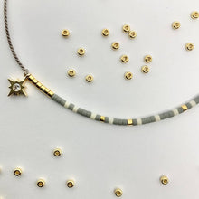 Load image into Gallery viewer, 'Capricorn' Zodiac Morse Code bead bracelet - detail of beads and pendant