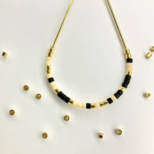 Load image into Gallery viewer, Close up photo of the beads on our Morse Code Earrings