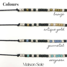 Load image into Gallery viewer, Colour options for Mens 'Grandad' Morse Code bead bracelet