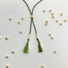 Load image into Gallery viewer, 'Courage' Morse Code bead bracelet - close up photo showing the detail of the adjustable sliding bead