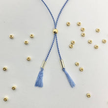 Load image into Gallery viewer, Custom Made Morse Code bead bracelet - close up detail of adjustable sliding bead