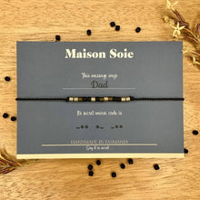 Load image into Gallery viewer, Mens Morse Code Bracelet - The beads are arranged to spell 'Dad'