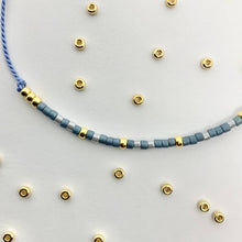 Load image into Gallery viewer, Close-up photo showing the detail of the beads on our 'Forever' Morse Code Bracelet