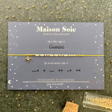 Load image into Gallery viewer, Zodiac Collection Morse Code Bracelet - The beads are arranged to spell 'Gemini'