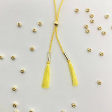 Load image into Gallery viewer, 'Gemini' Zodiac Morse Code bead bracelet - close up detail of adjustable sliding bead