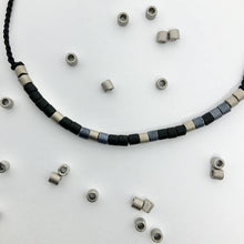 Load image into Gallery viewer, 'Hubby' Mens Morse Code bead bracelet - close up detail of beads