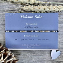 Load image into Gallery viewer, Mens Morse Code Bracelet - The beads are arranged to spell 'I Love You'