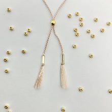 Load image into Gallery viewer, 'Libra' Zodiac Morse Code bead bracelet - close up detail of adjustable sliding bead