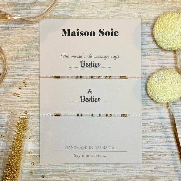 Duo Collection - Matching Morse Code bracelets 'Besties'