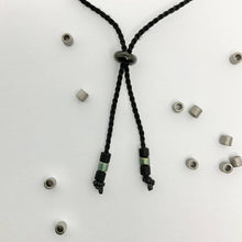 Load image into Gallery viewer, 'Soulmate' Mens Morse Code bead bracelet - close up photo showing detail of the adjustable sliding bead