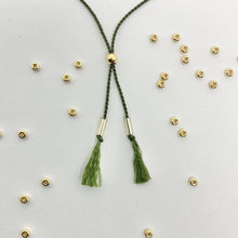 Load image into Gallery viewer, 'Miss You' Morse Code bead bracelet - close up detail of adjustable sliding bead