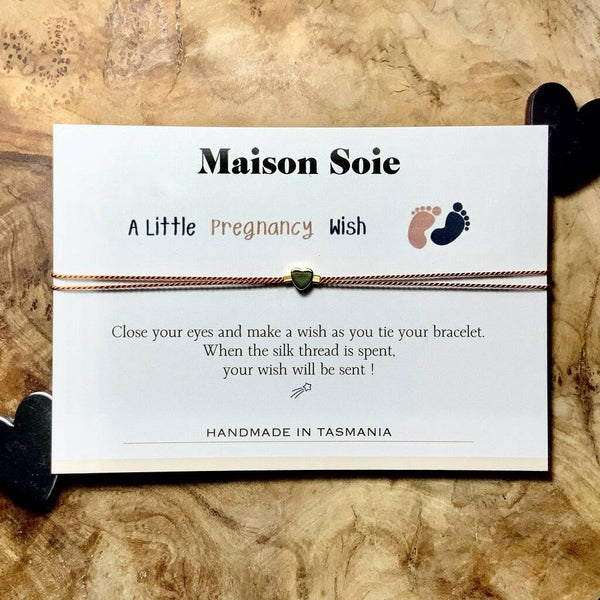 'A Little Pregnancy Wish' Bracelet shown displayed on its presentation card