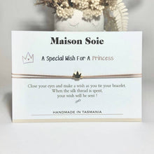 Load image into Gallery viewer, 'A Special Wish For A Princess' Wish Bracelet shown displayed on its presentation card