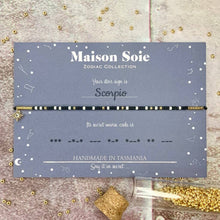Load image into Gallery viewer, Zodiac Collection Morse Code Bracelet - The beads are arranged to spell 'Scorpio'