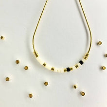 Load image into Gallery viewer, Close up photo of the beads on our Morse Code Earrings
