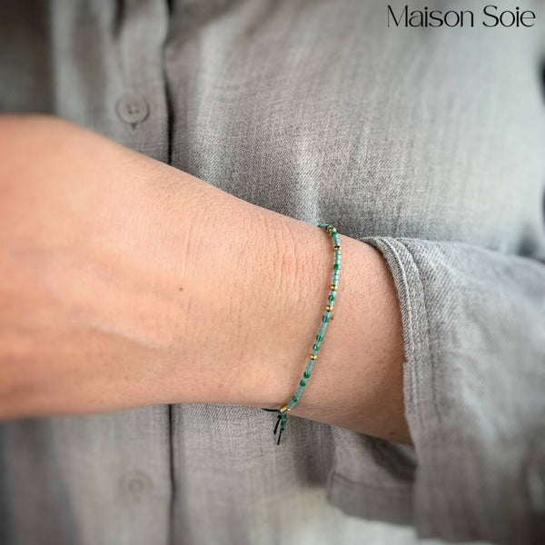'Soulmate' Morse Code bead bracelet - detail of adjustable sliding bead