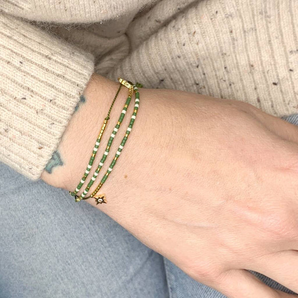 'Taurus' Zodiac Morse Code bead bracelet - detail of adjustable sliding bead