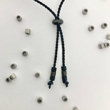 Load image into Gallery viewer, 'Thank You' Mens Morse Code bead bracelet - close up detail of adjustable sliding bead