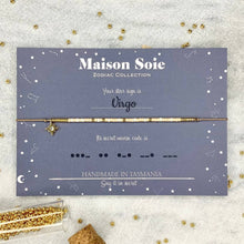 Load image into Gallery viewer, Zodiac Collection Morse Code Bracelet - The beads are arranged to spell 'Virgo'