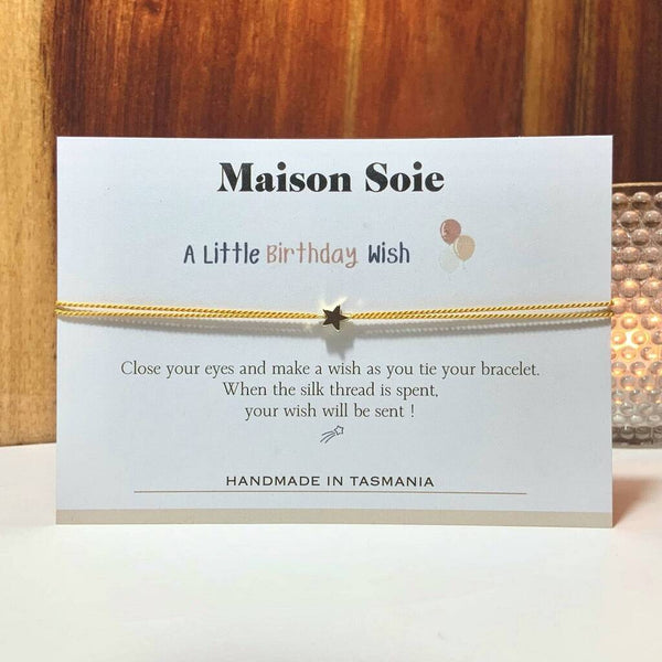 'A Little Birthday Wish' Bracelet shown displayed on its presentation card