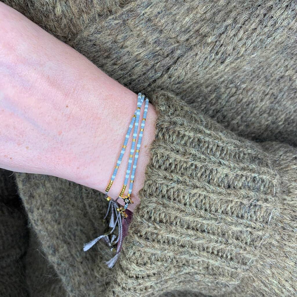 'Capricorn' Zodiac Morse Code bead bracelet - detail of adjustable sliding bead