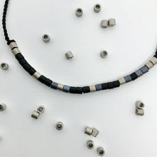 Load image into Gallery viewer, Close up detail of the beads on the Mens Custom Made Morse Code Bracelet
