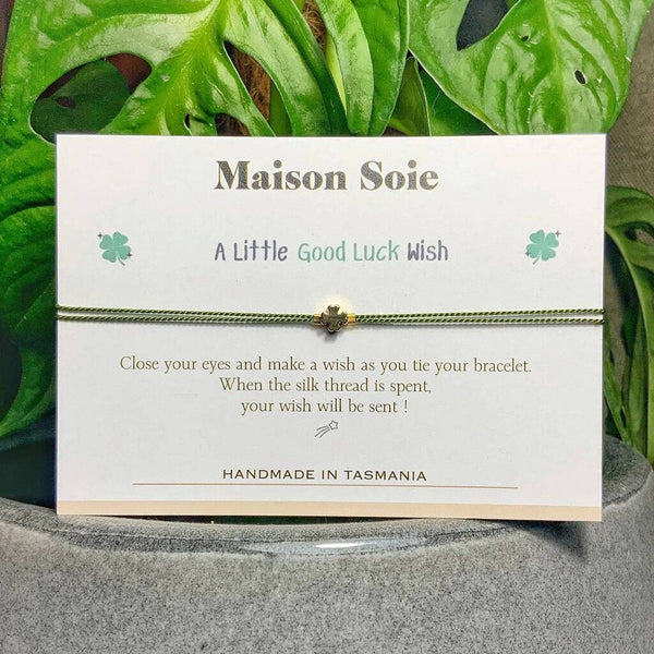 'A Little Good Luck Wish' Bracelet shown displayed on its presentation card