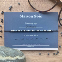 Load image into Gallery viewer, Mens Morse Code Bracelet - The beads are arranged to spell &#39;Grandad&#39;
