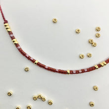Load image into Gallery viewer, Close-up photo showing the detail of the beads on our &#39;I Love You&#39; Morse Code Bracelet
