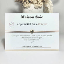Load image into Gallery viewer, &#39;A Special Wish For A Princess&#39; Wish Bracelet shown displayed on its presentation card
