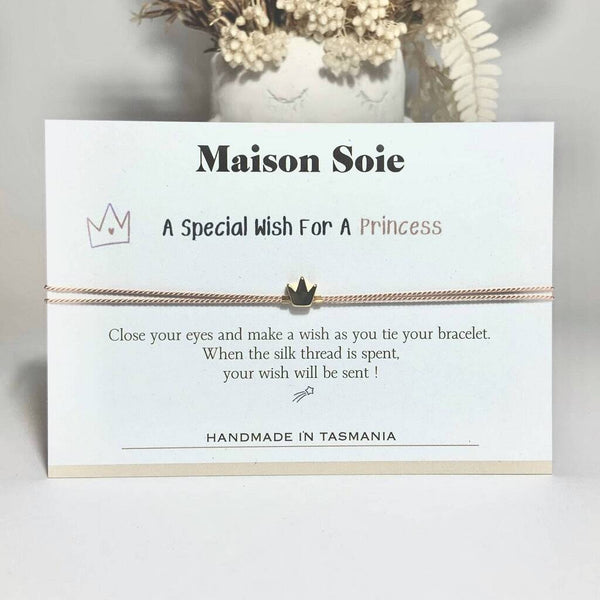 'A Special Wish For A Princess' Wish Bracelet shown displayed on its presentation card