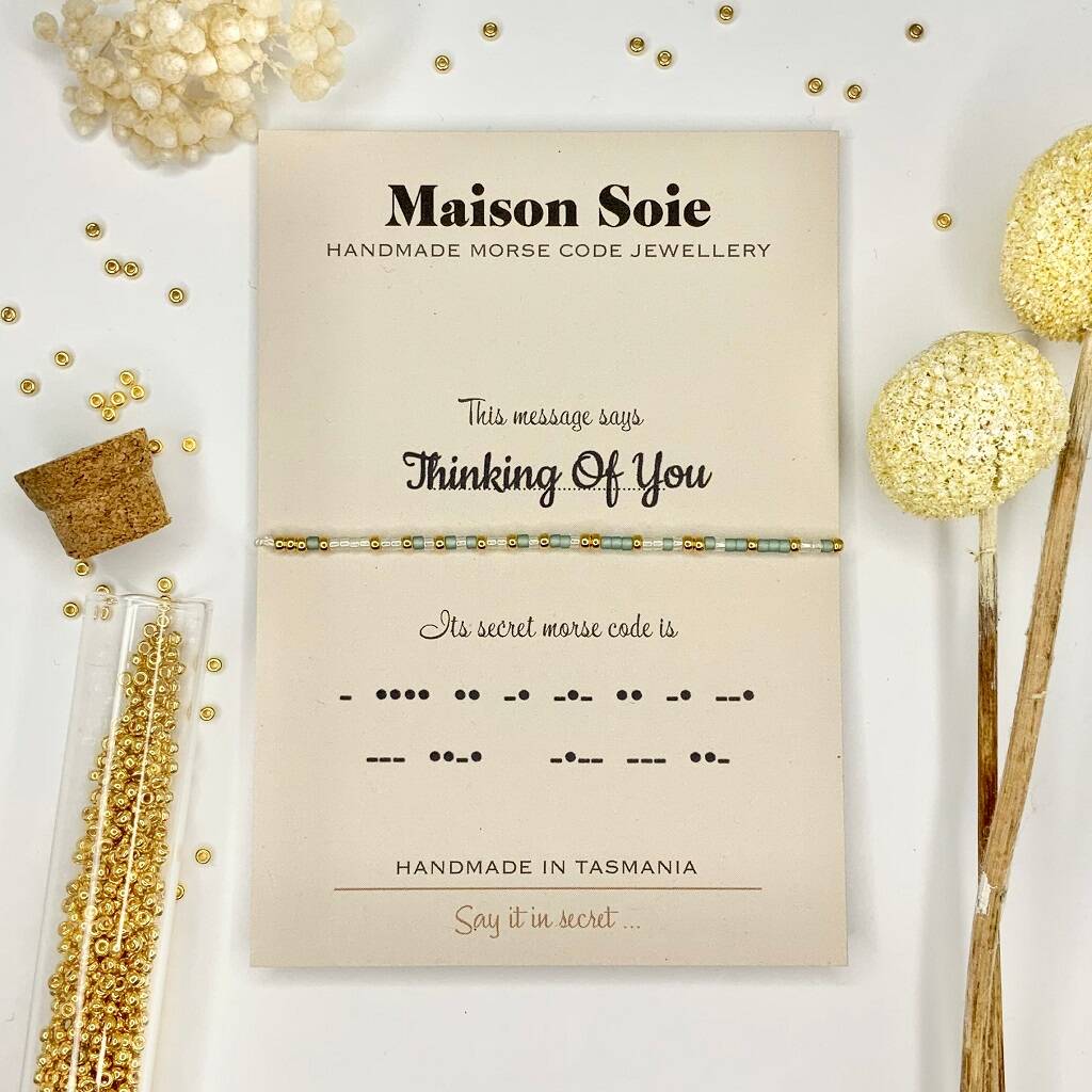 Morse Code Bracelet spelling out 'Thinking Of You'