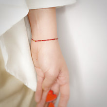 Load image into Gallery viewer, &#39;Valentine&#39; Morse Code Bead Bracelet being worn

